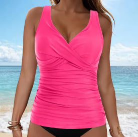 WW | Bauchkontrolle Haken Design Bedrucktes Tankini Set