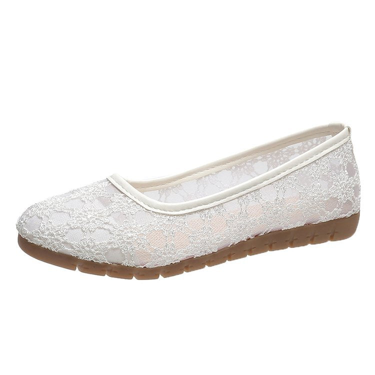 Damen elegante Ballerinas aus filigranem Spitzenmaterial W&W