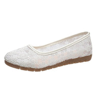 Damen elegante Ballerinas aus filigranem Spitzenmaterial W&W