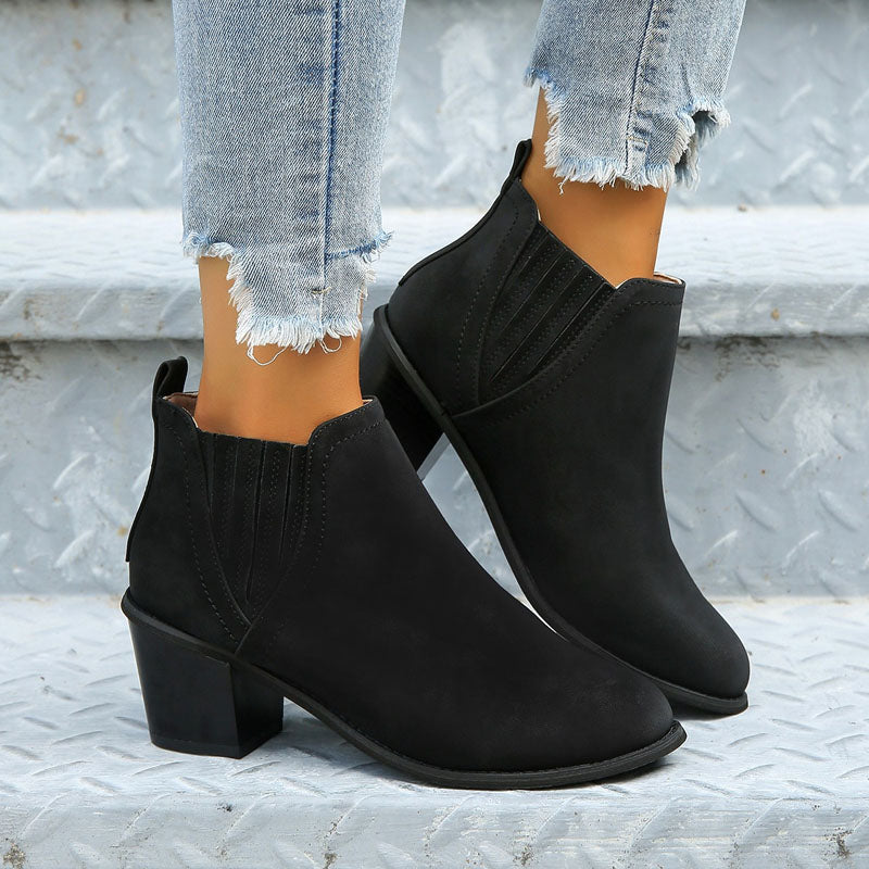 W&W Mode | Vintage Stiefeletten Mit Klobigem Absatz