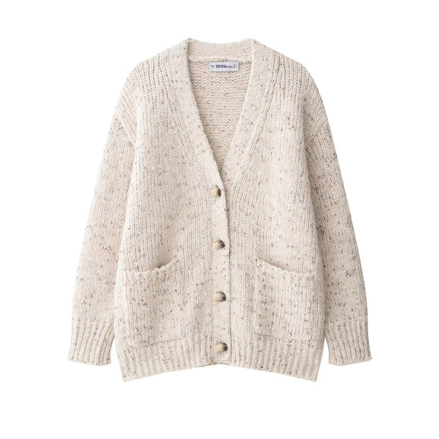 Damen Strickjacke mit grobem Muster und praktischen Taschen WW