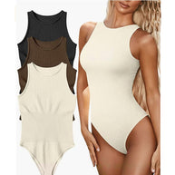 Damen Badeanzug mit hohem Beinausschnitt und modernem Rippenmuster WW