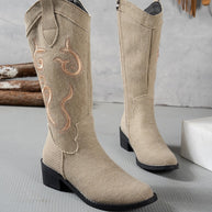 Damen Cowboy-Stiefel mit modischem Stickdesign WW