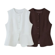Damen ärmellose Blazer-Jacke WW