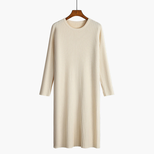 Damen Strickkleid mit feiner Rippenstruktur WW