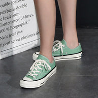 Damen Canvas Sneakers im klassischen Retro-Stil mit bequemer Gummisohle und schnelltrocknendem Obermaterial WW