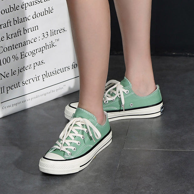 Damen Canvas Sneakers im klassischen Retro-Stil mit bequemer Gummisohle und schnelltrocknendem Obermaterial WW