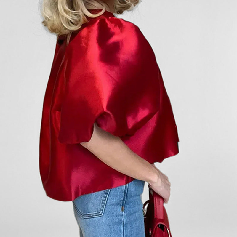 Damen Bluse mit voluminösen Puffärmeln und modernem Design WW