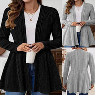 Damen Strickjacke mit verspieltem Design und seitlichem Gürtel WW