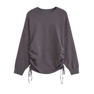 Damen Sportlicher Pullover mit seitlichen Schnürungen WW