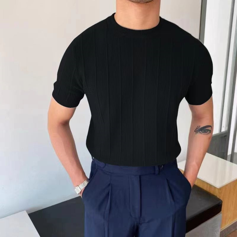WW | Kurzärmliges Gestreiftes Strickpolo Für Herren