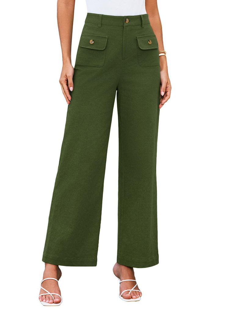 Damen weite Cargo-Hosen mit seitlichen Taschen und hohem Bund WW