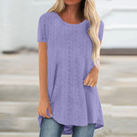 Damen Atmungsaktive Lochmuster Tunika Top WW