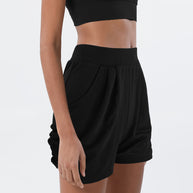 Damen High-Waist Shorts mit praktischen Taschen und modischem Falten-Design WW