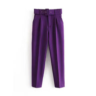 Damen weite Hochbundhose mit schickem Gürtel WW