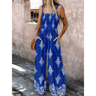 Damen Rüschenoberteil Weites Bein Jumpsuit WW