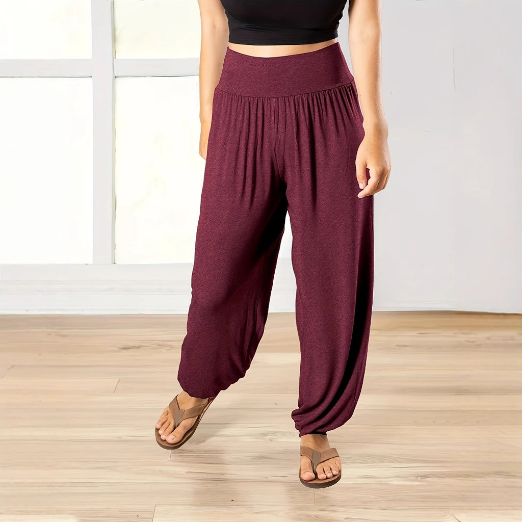 Damen Leichte und bequeme Haremshose mit elastischem Bund W&W