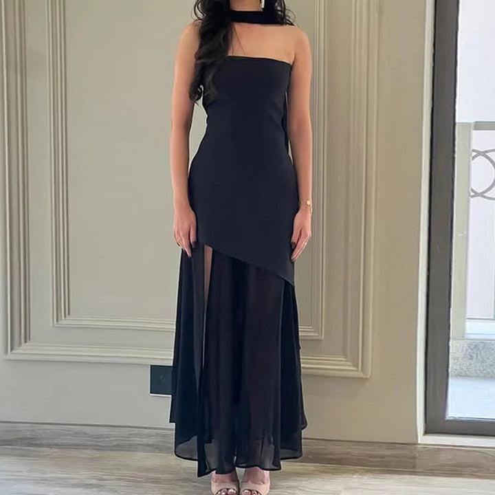 W&W Mode | Elegantes rückenfreies Maxikleid mit Schlitz