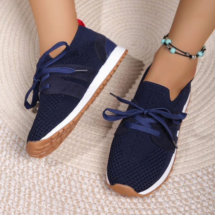 Damen Atmungsaktive Sport-Sneaker mit flexiblem Gummizug und rutschfester Sohle W&W Mode