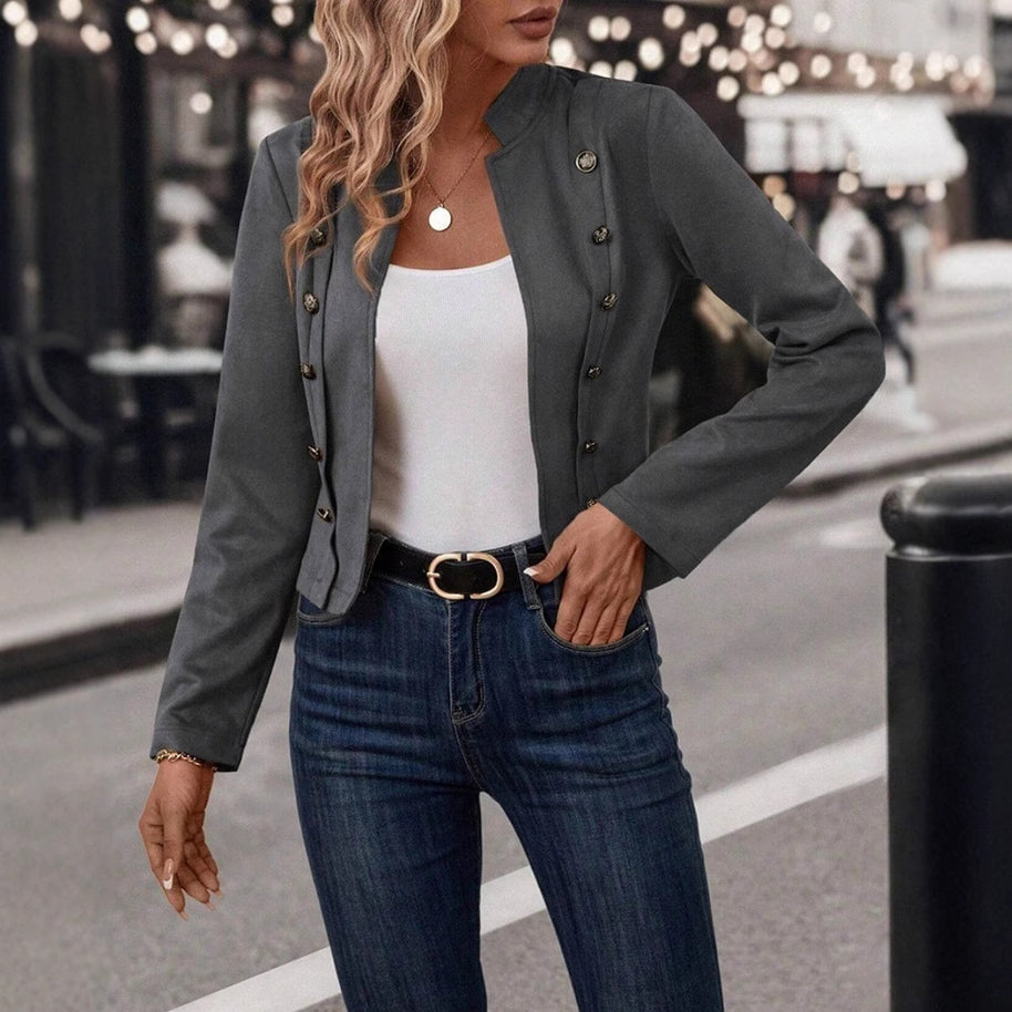 Damen romantischer Blazer mit einzigartigen Knopfdetaills WW