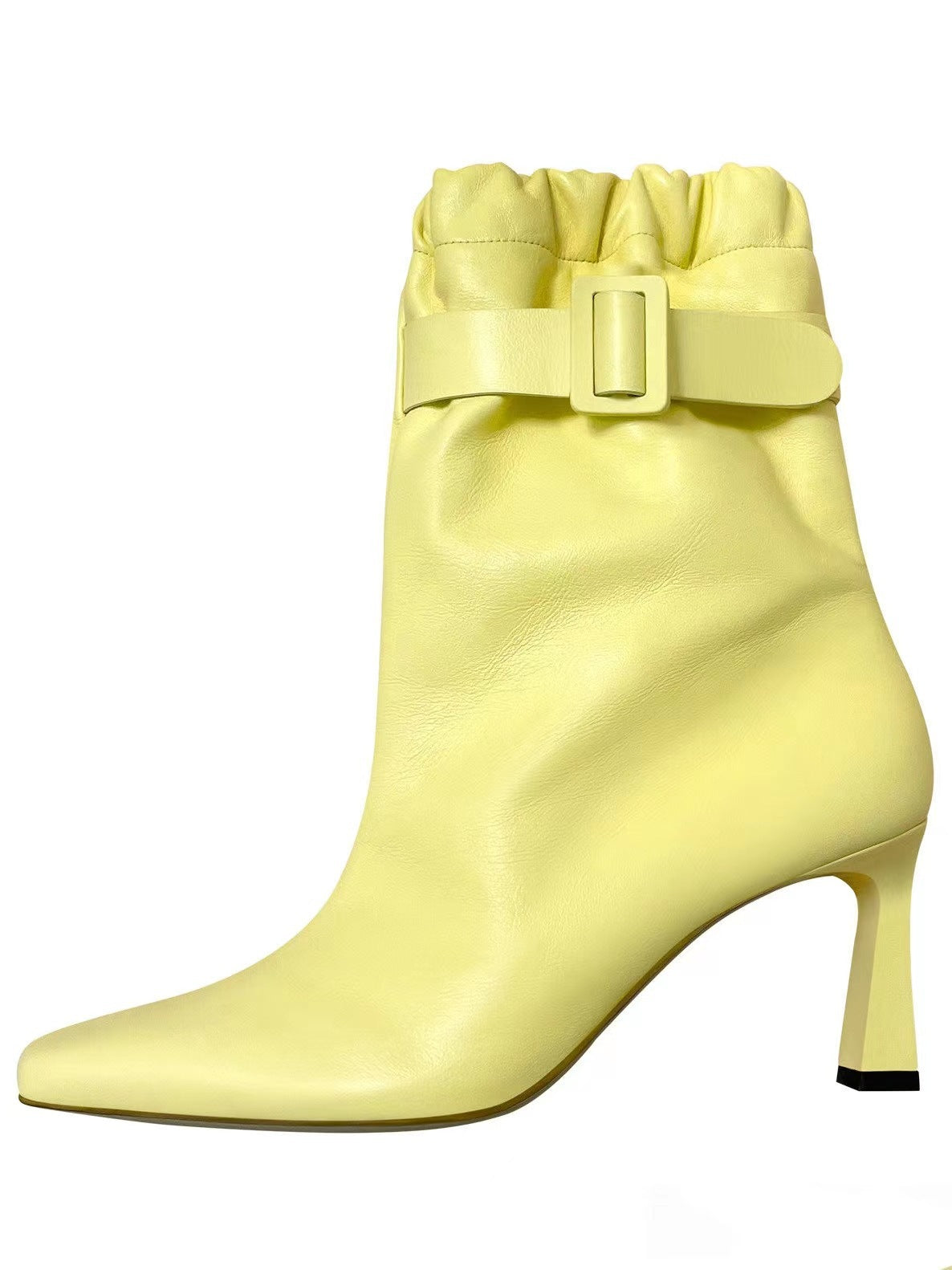 Damen Slouchy High-Heel Stiefeletten mit Schnallen-Detail WW