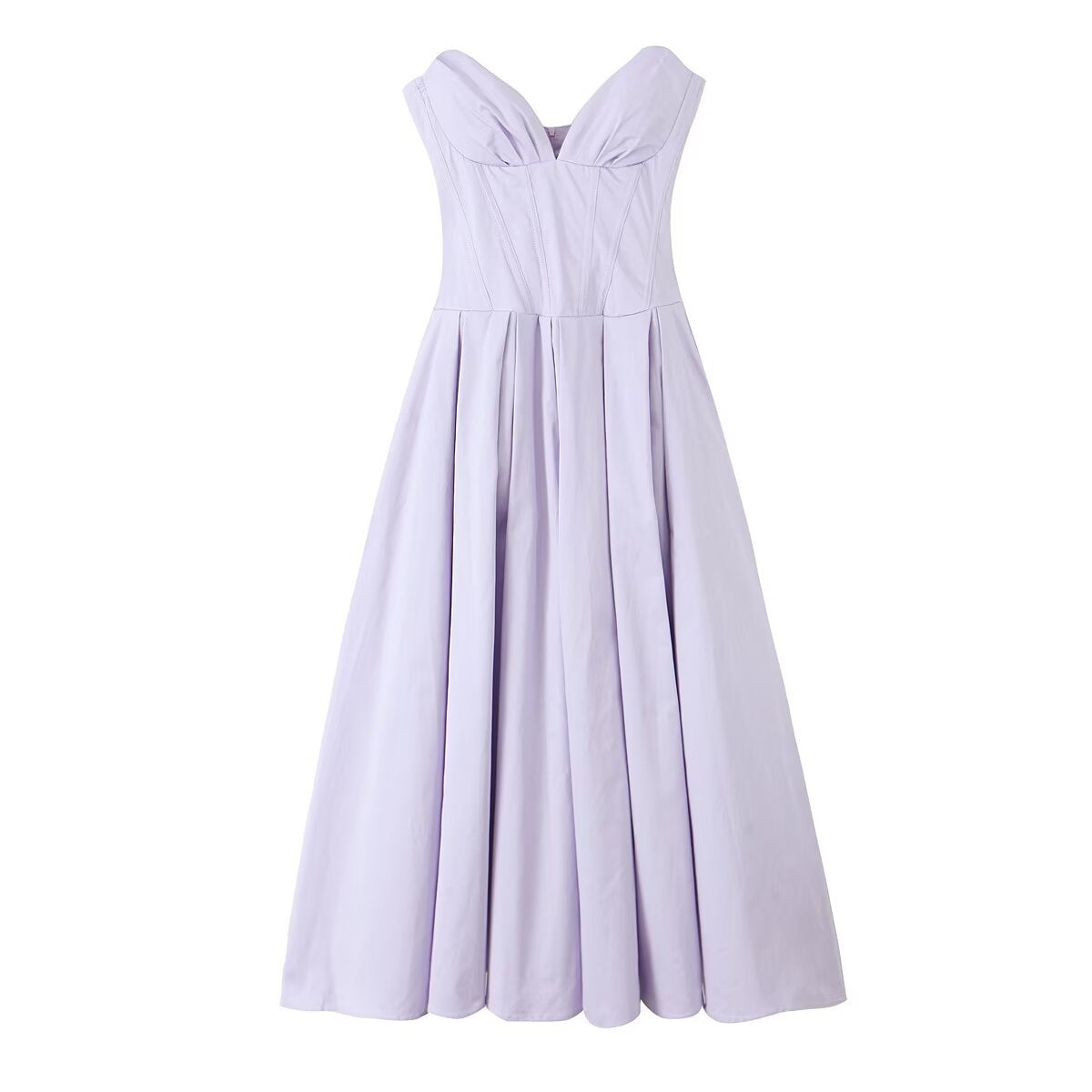 Damen Abendkleid mit herzförmigem Ausschnitt und fließendem Rock WW