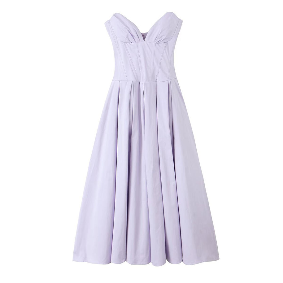 Damen Abendkleid mit herzförmigem Ausschnitt und fließendem Rock WW