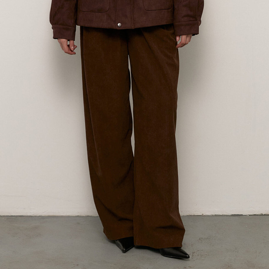 Damen Weite Cordhose mit Falten WW