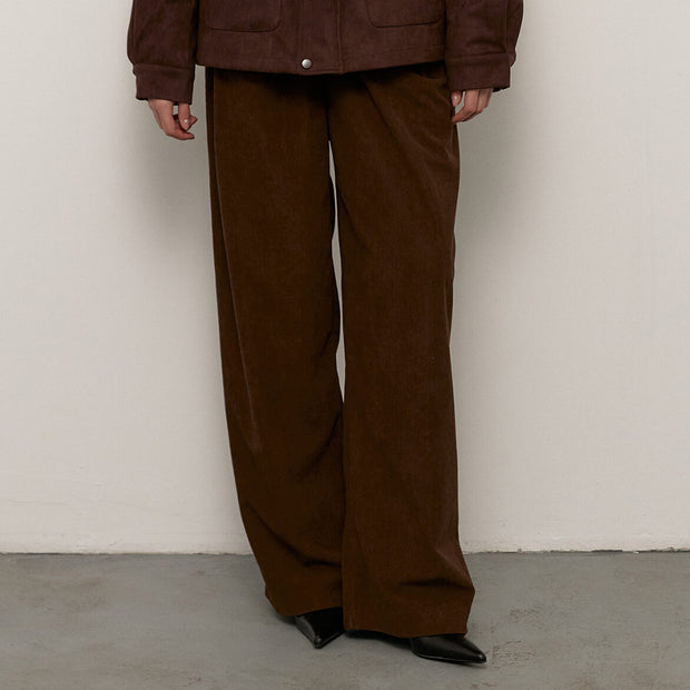Damen Weite Cordhose mit Falten WW