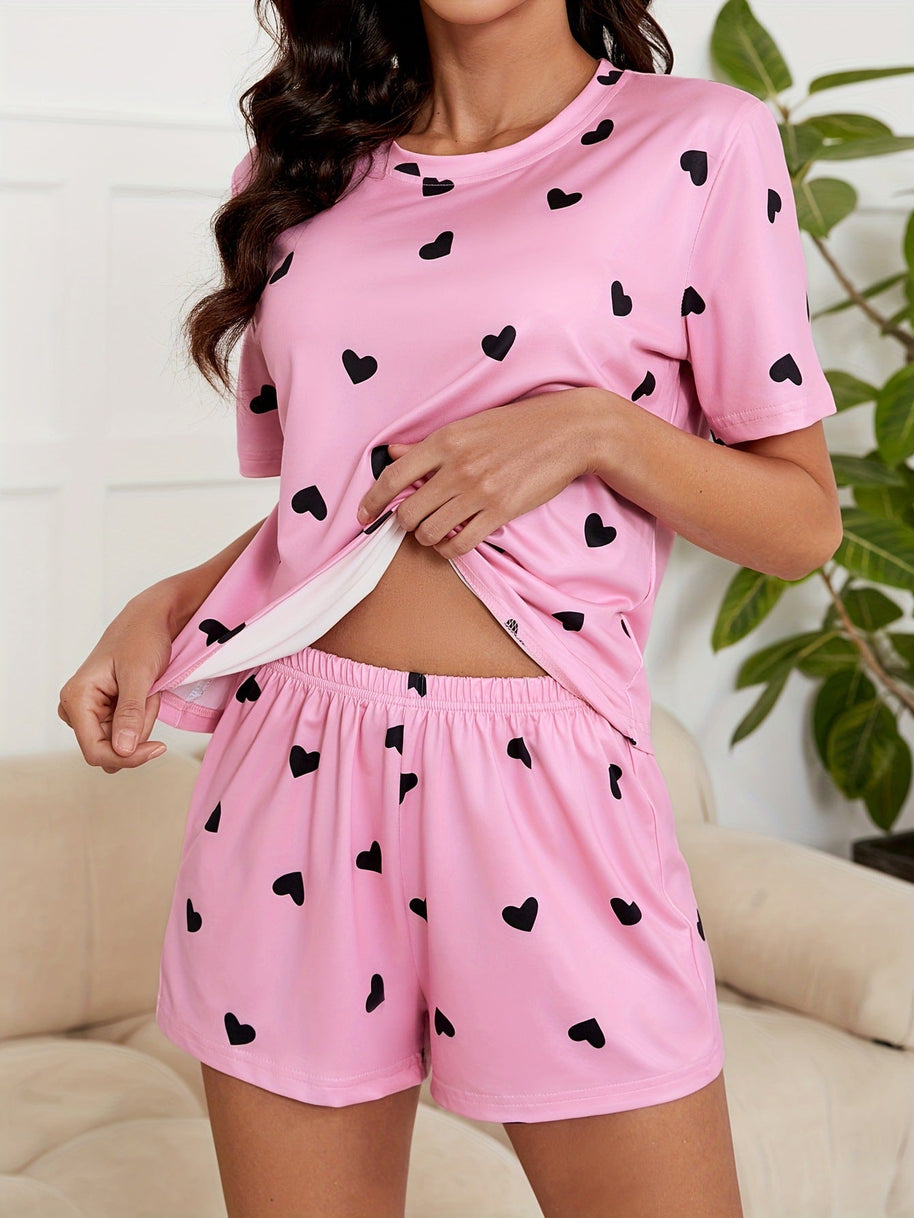 WW | Weiches Kurzarmshorts-Pyjama-Set