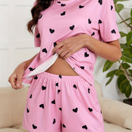 WW | Weiches Kurzarmshorts-Pyjama-Set