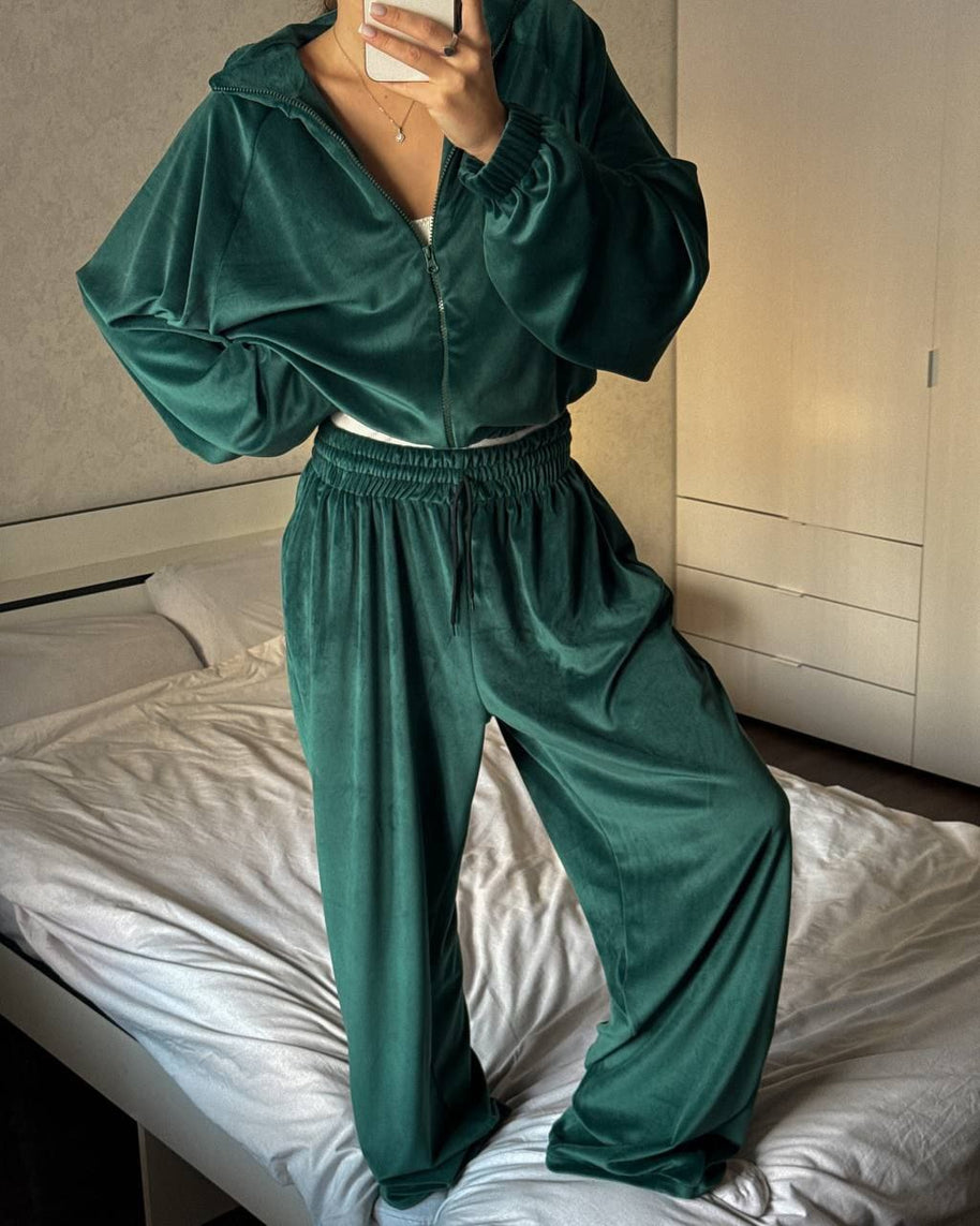 Damen Sportliche Fleece Loungewear-Anzug WW