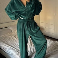 Damen Sportliche Fleece Loungewear-Anzug WW