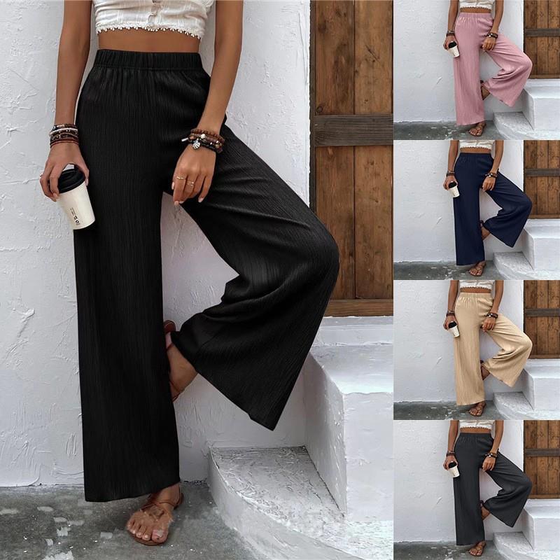 Damen Weite Plisséhose mit elastischem Bund und elegantem Fall WW