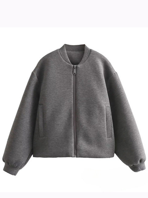 Damen sportliche Zip-Jacke mit weitem Schnitt WW