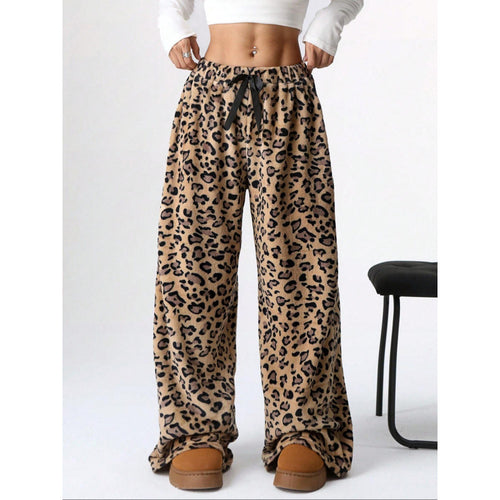 Damen Bequeme Hosen mit Leopardenmuster WW