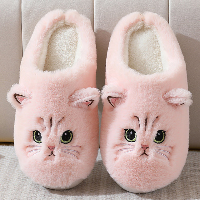 WW | Niedliche Warme Pantoffeln Mit Katzenmuster Für Damen