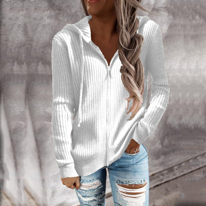 Damen Kapuzenjacke mit Rippstruktur und praktischen Taschen W&W Mode