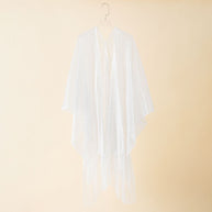 Damen Fransen-Kimono aus transparenter, luftiger Struktur WW