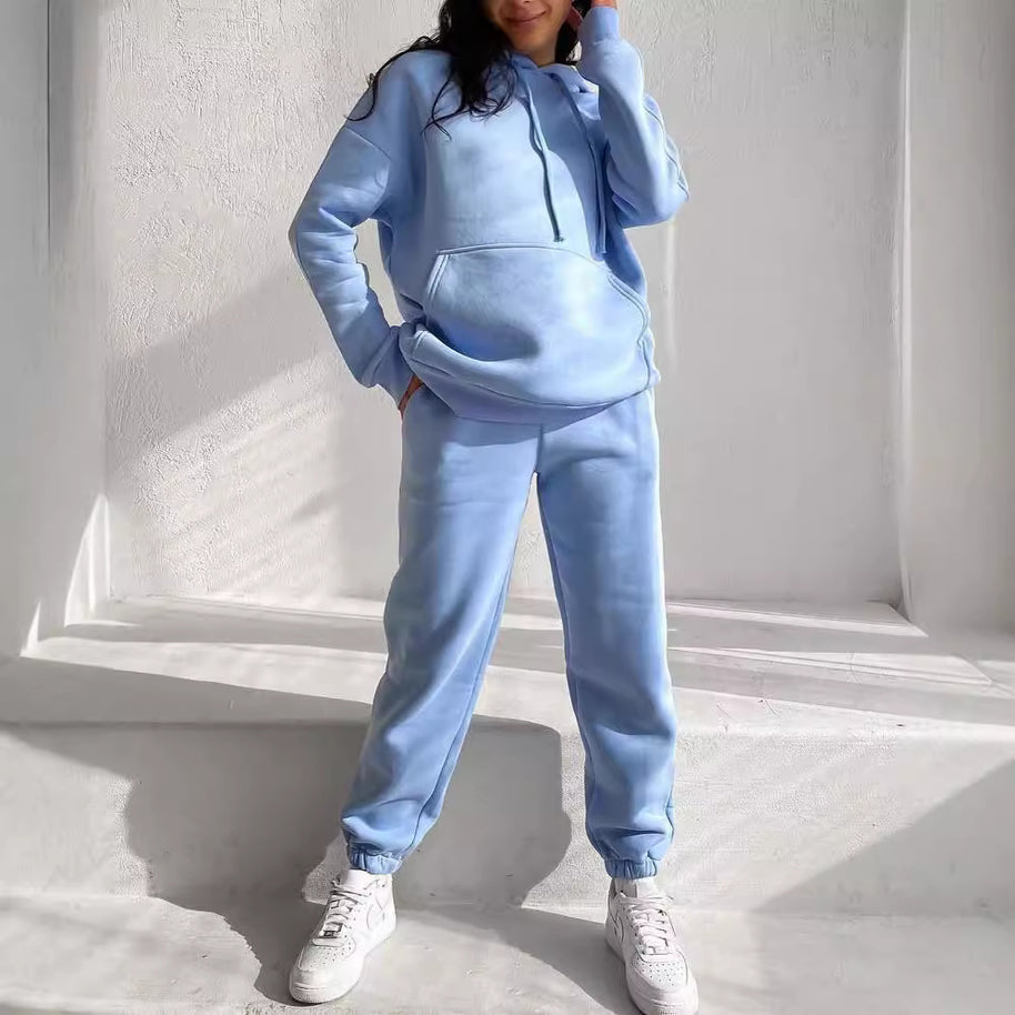 Damen bequemer Kapuzenpullover aus weichem Baumwollmix WW