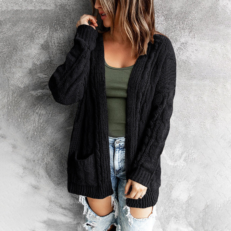 Damen Strickjacke im lässigen Oversized-Stil mit offener Front WW