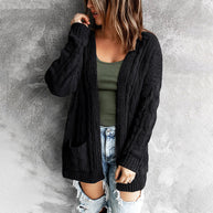 Damen Strickjacke im lässigen Oversized-Stil mit offener Front WW