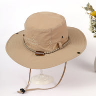 Damen Sonnenhut mit breiter Krempe und integriertem Nackenband WW