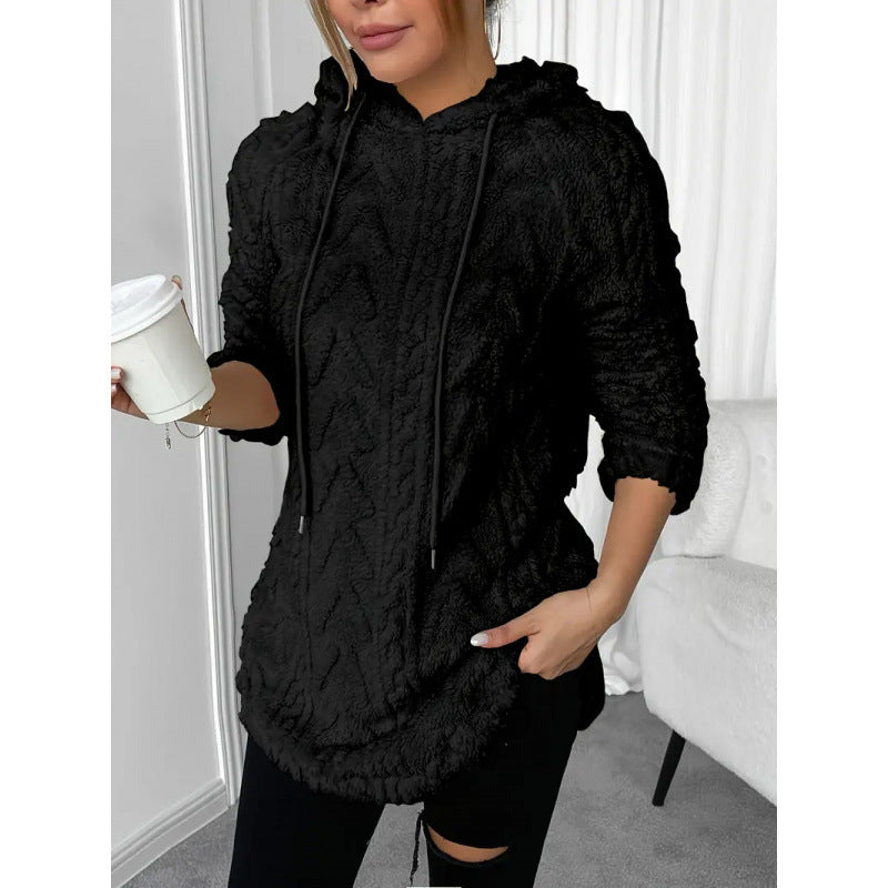 Damen bequemer Kapuzenpullover mit strukturiertem Design WW