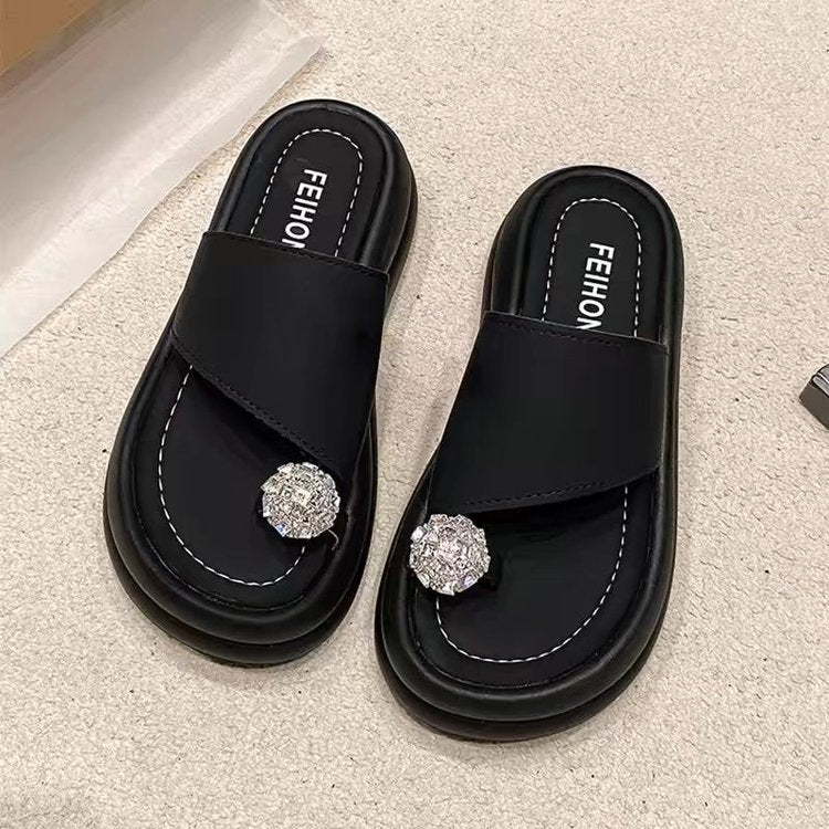 Damen Sandalen mit schickem Knoten-Design und funkelndem Schmuckdetail WW