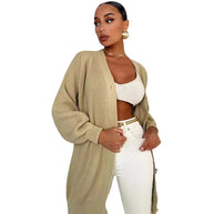 Damen Strickjacke mit oversized Schnitt und dekorativen Knöpfen WW