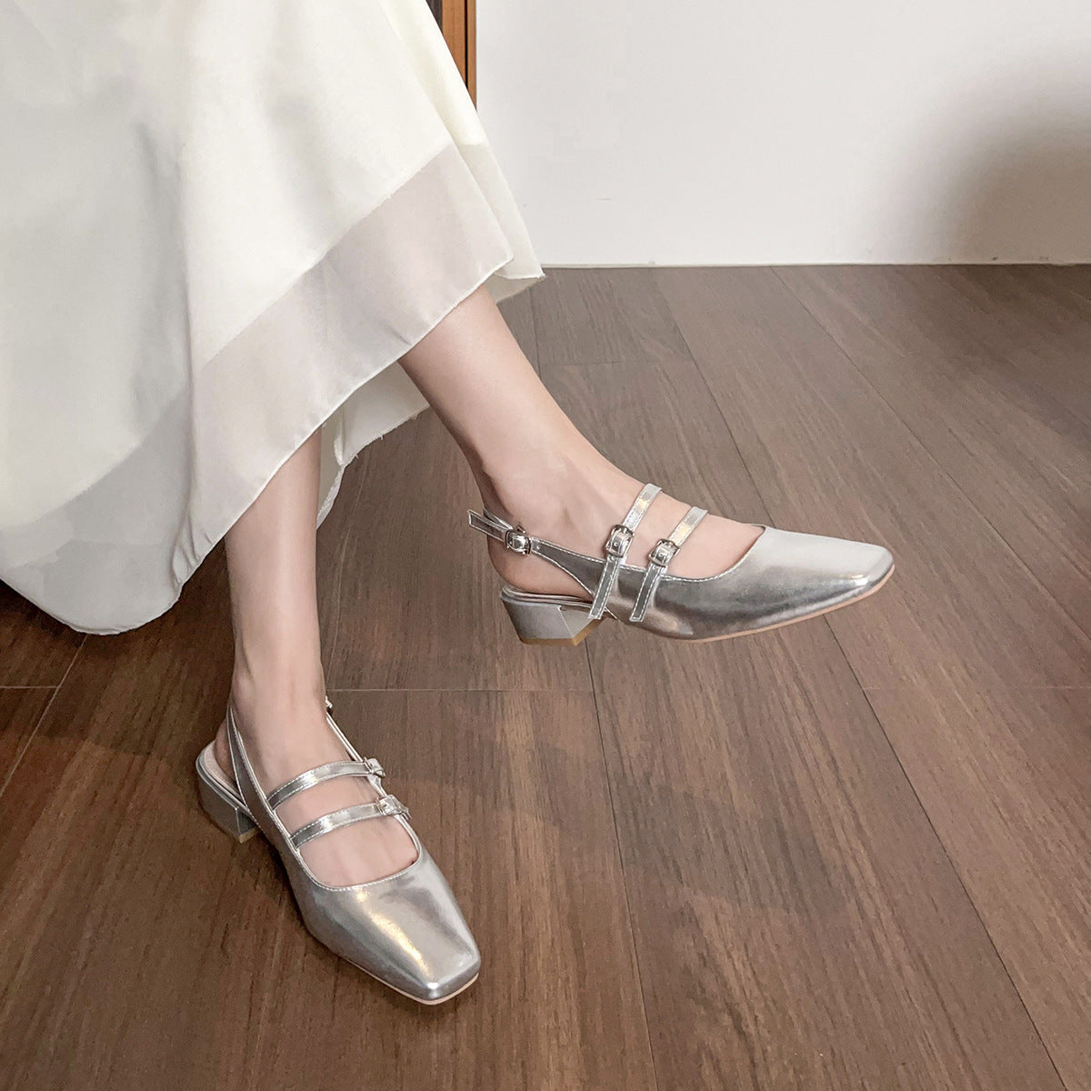 Damen Slingback Pumps mit doppeltem Riemchen und elegantem Design WW