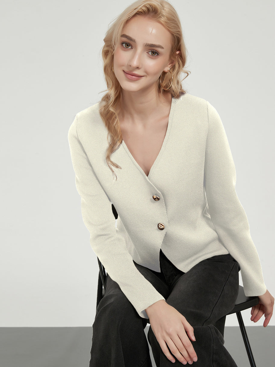 Damen Strickjacke mit eleganten Knopfdetails WW