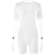 Damen Sportlicher Kurzarm-Bodysuit mit hochwertigem Baumwollmaterial und figurformendem Design W&W