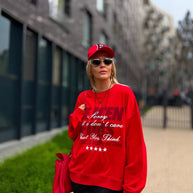 Damen Sportliches Sweatshirt mit auffälligem Schriftzug und lässigem Schnitt WW